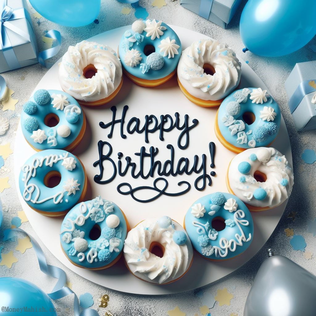 Happy Birthday Donuts Cake Free Images 8k HD