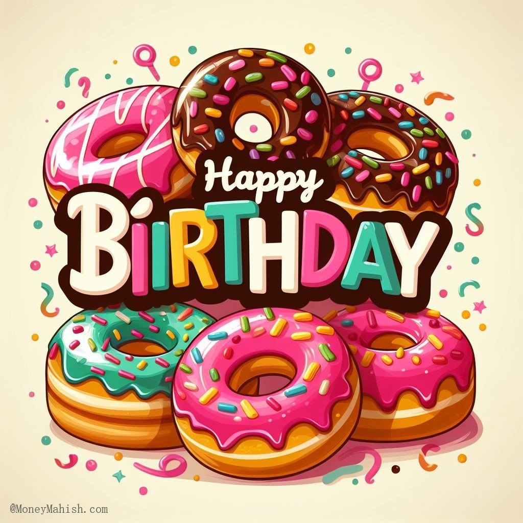 Happy Birthday Donuts Cake Free Images 8k HD